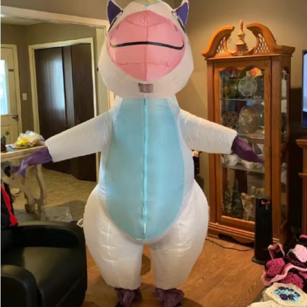 1 - Adult Unicorn Air Blow-up Costume - Full Body Inflatable